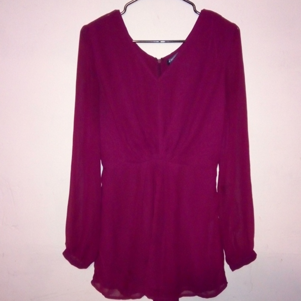 Cotton On - Long Sleeves Burgundy Romper